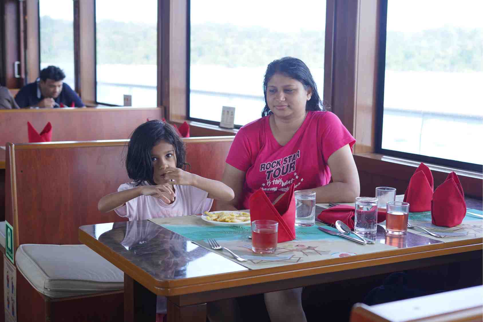 Lunch served on board the cruise